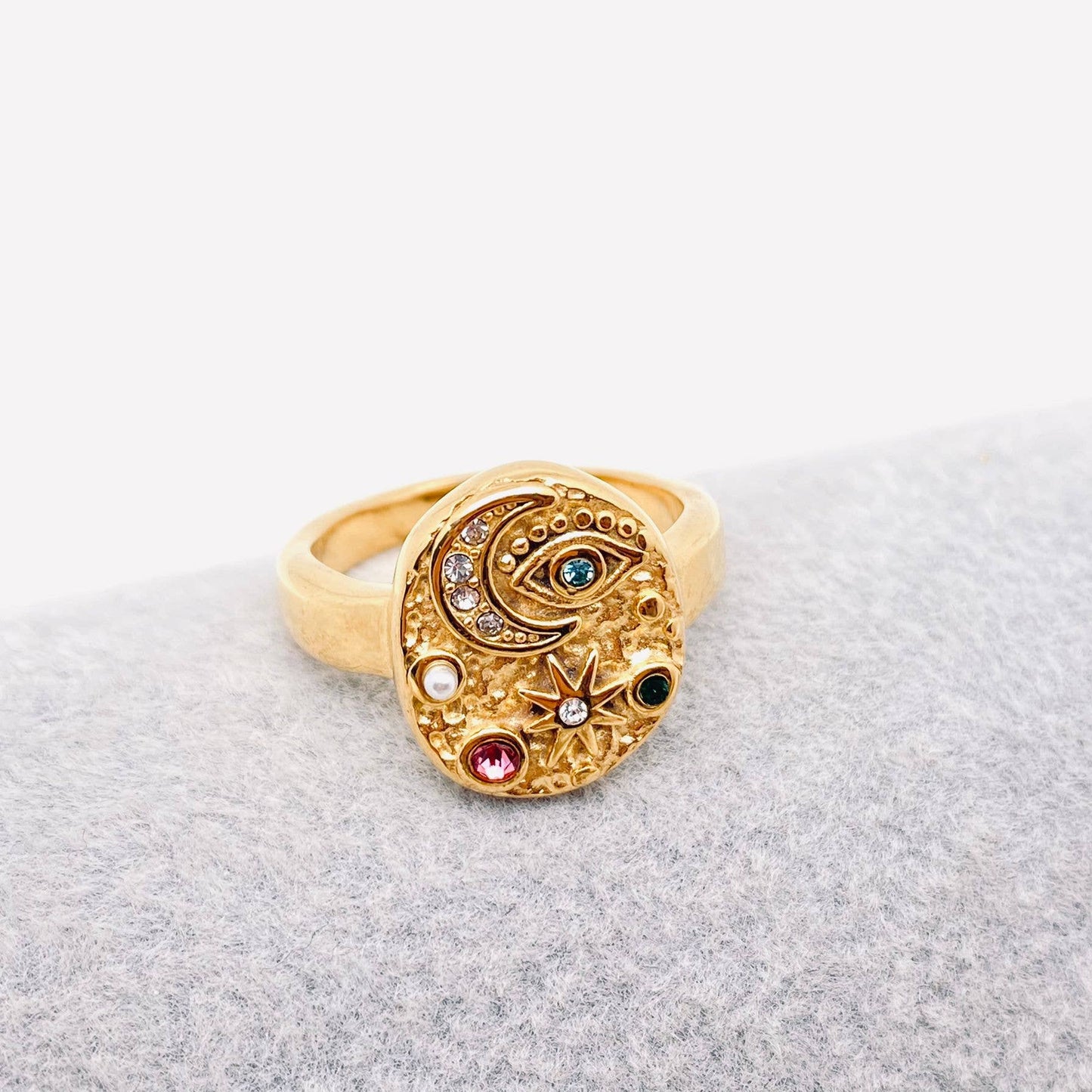 Star Moon Eye Ring