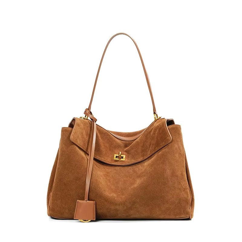 Kelly Suede Leather Handbag