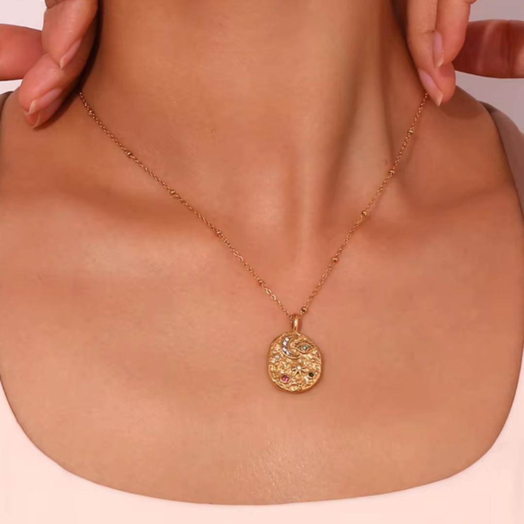 Stellar Eye Set - Necklace Earrings 18k Gold