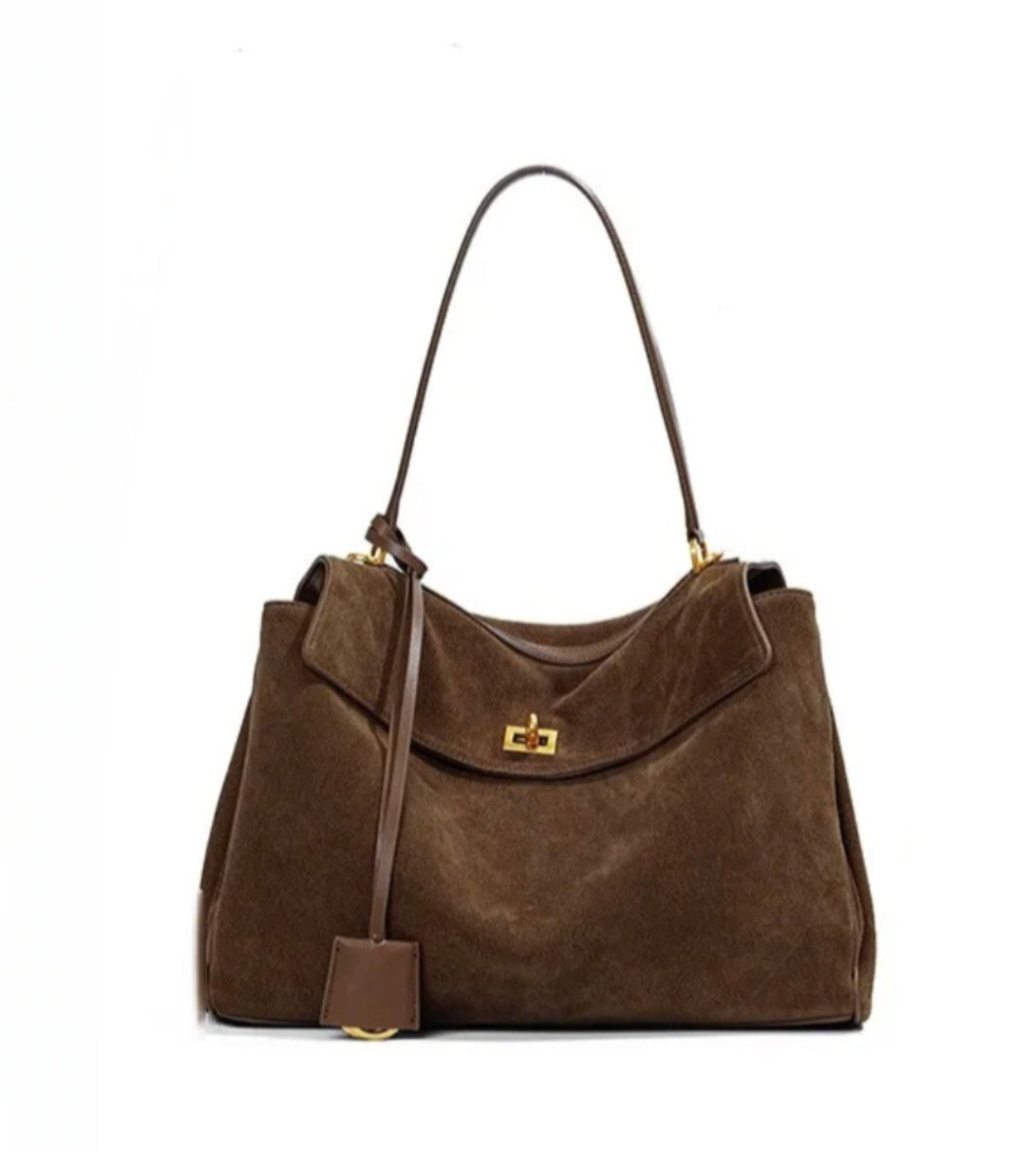 Kelly Suede Leather Handbag