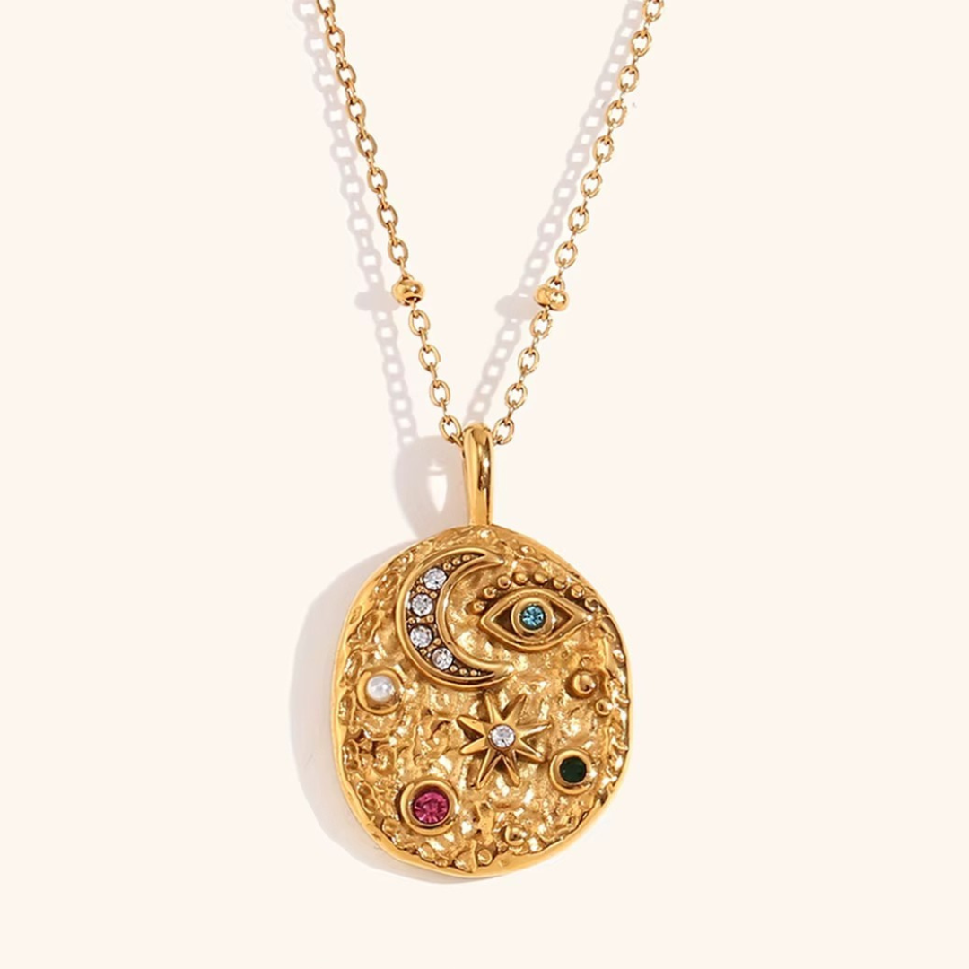 Stellar Eye Set - Necklace Earrings 18k Gold