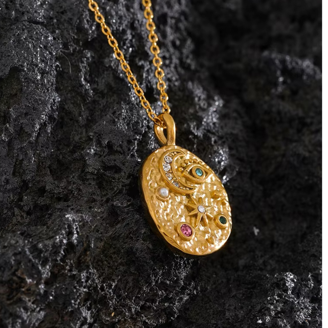 Stellar Eye Set - Necklace Earrings 18k Gold