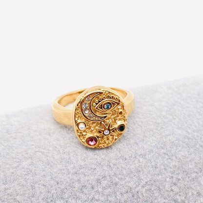 Star Moon Eye Ring