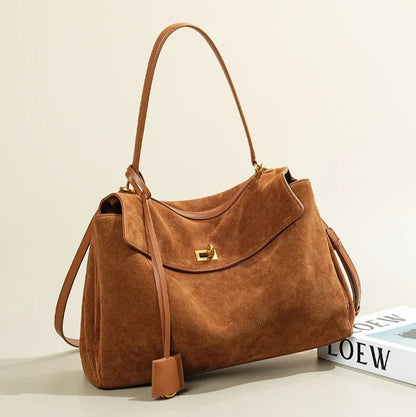 Kelly Suede Leather Handbag